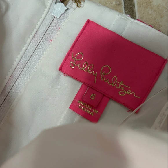 Lilly Pulitzer Sienna Strapless Dress Resort White Caliente Size 6 - Picture 5 of 10